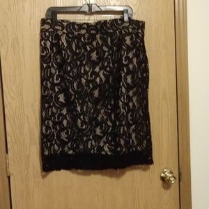 Black and nude pencil skirt